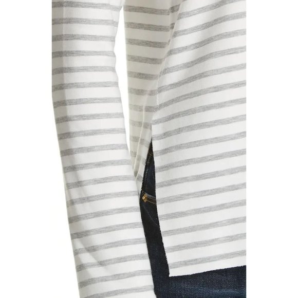 NWT Majestic Filatures Long Sleeve Stripe Pullover Sweatshirt Tee Grey 3 - Picture 4 of 10